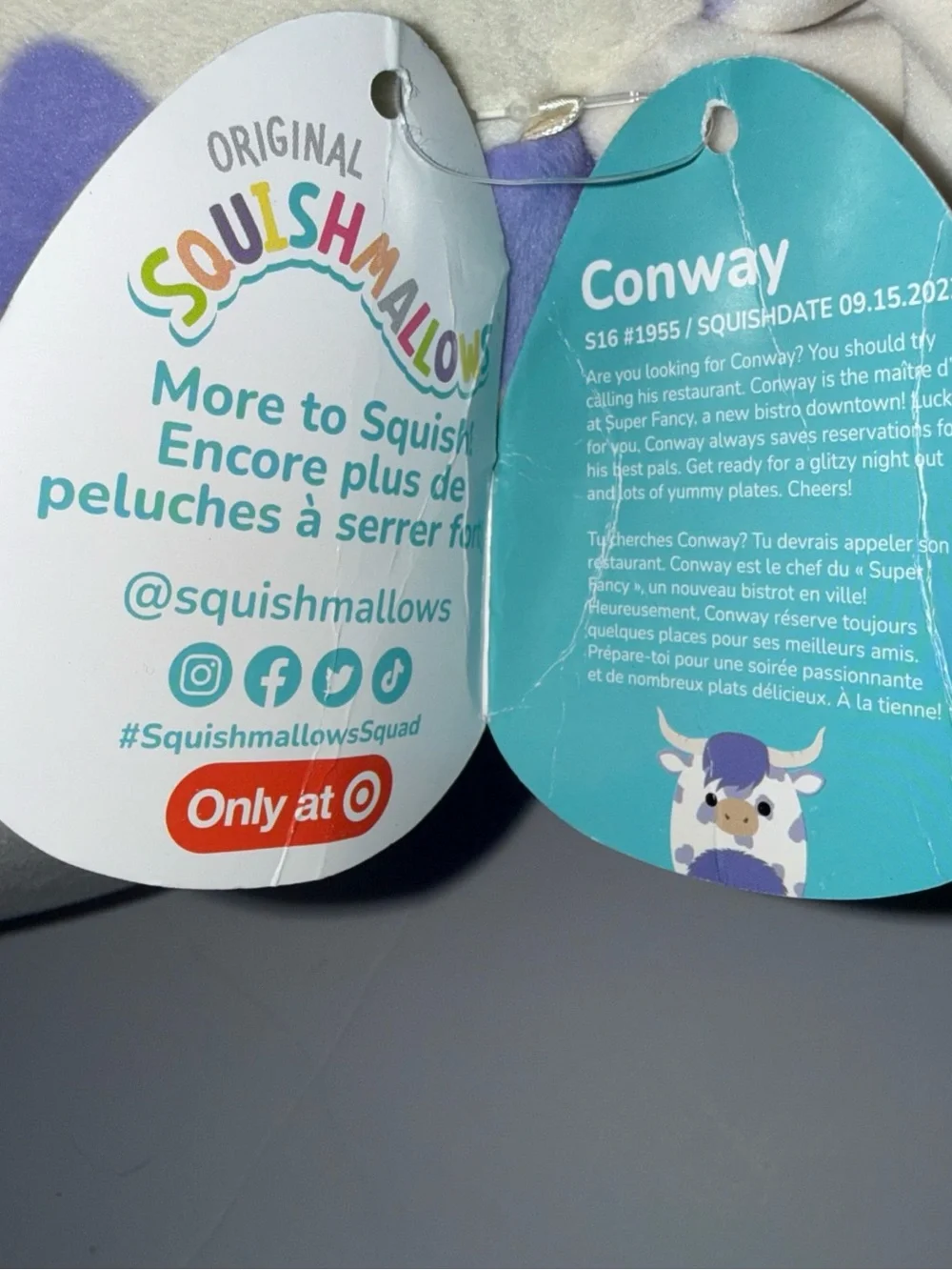Squishmallows Conway The Cow Plush Pillow Buddy